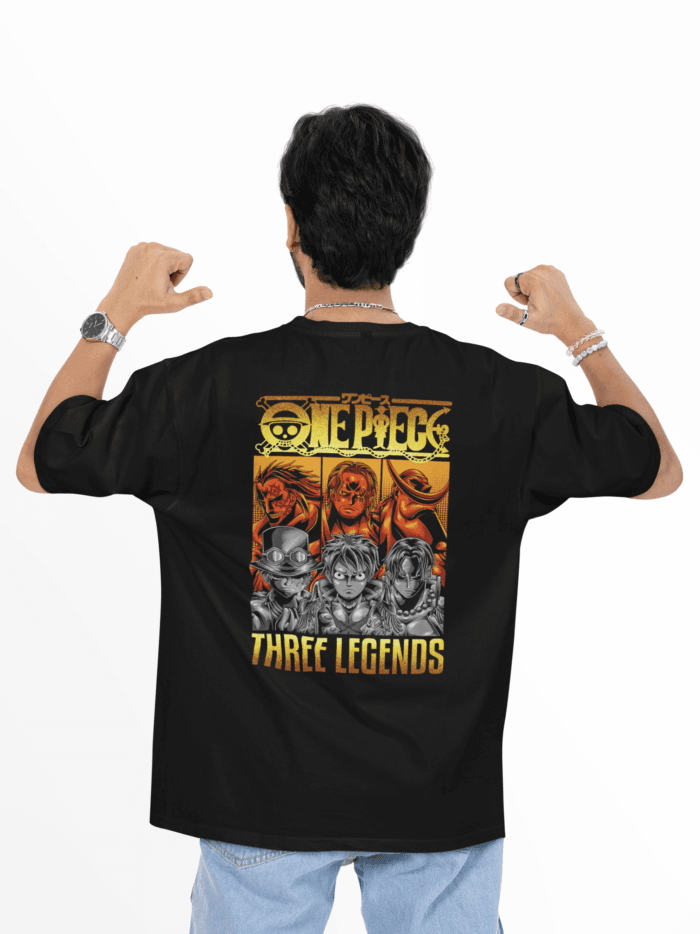 Three Legends | One Piece - Unisex Oversized Classic T-Shirt - Image 3