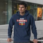 Just Looking Like a WoW - Unisex Oversized Hooded Sweatshirt - Image 2