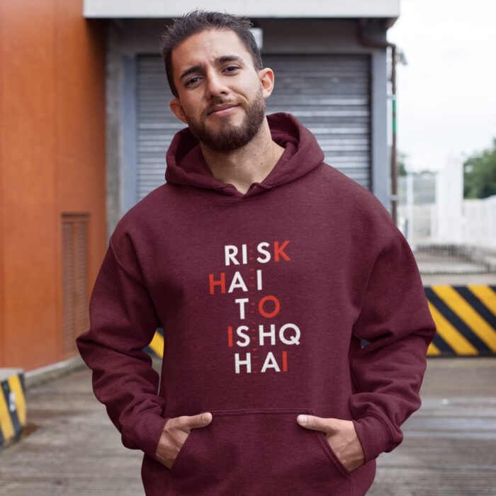 Risk Hai To Ishq Hai - Unisex Oversized Hooded Sweatshirt - Image 3