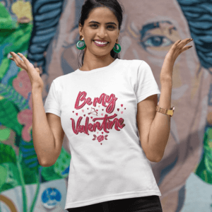 Be My Valentine - Cute Couple Tee | Female Classic Crew T-Shirt