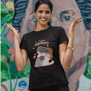 Sweetheart Hugs - Cute Couple Tee | Female Classic Crew T-Shirt