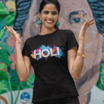 Rang Barse - Happy Holi T-Shirt | Standard Crew T-Shirt - Image 4