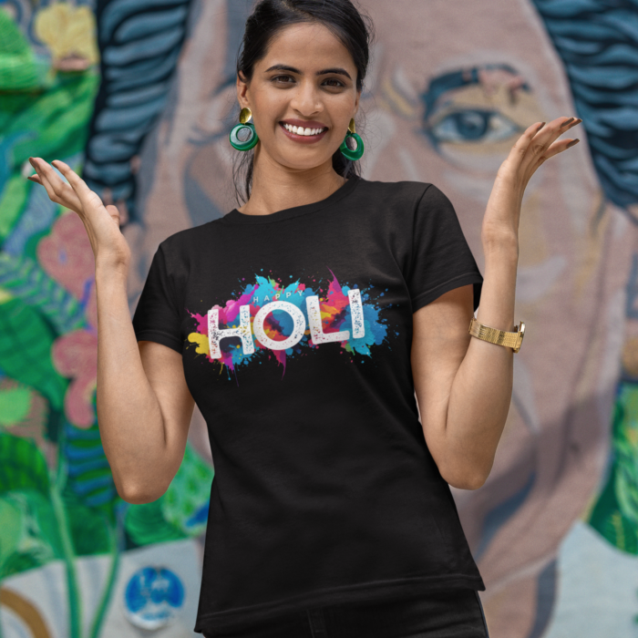 Rang Barse - Happy Holi T-Shirt | Standard Crew T-Shirt - Image 4